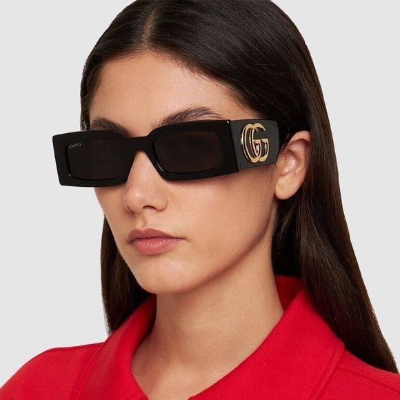 NEW GUCCI GG1425S 001SQUARE UNISEX BLACK SUNGLASSES GUCCI - Picture 1 of 15
